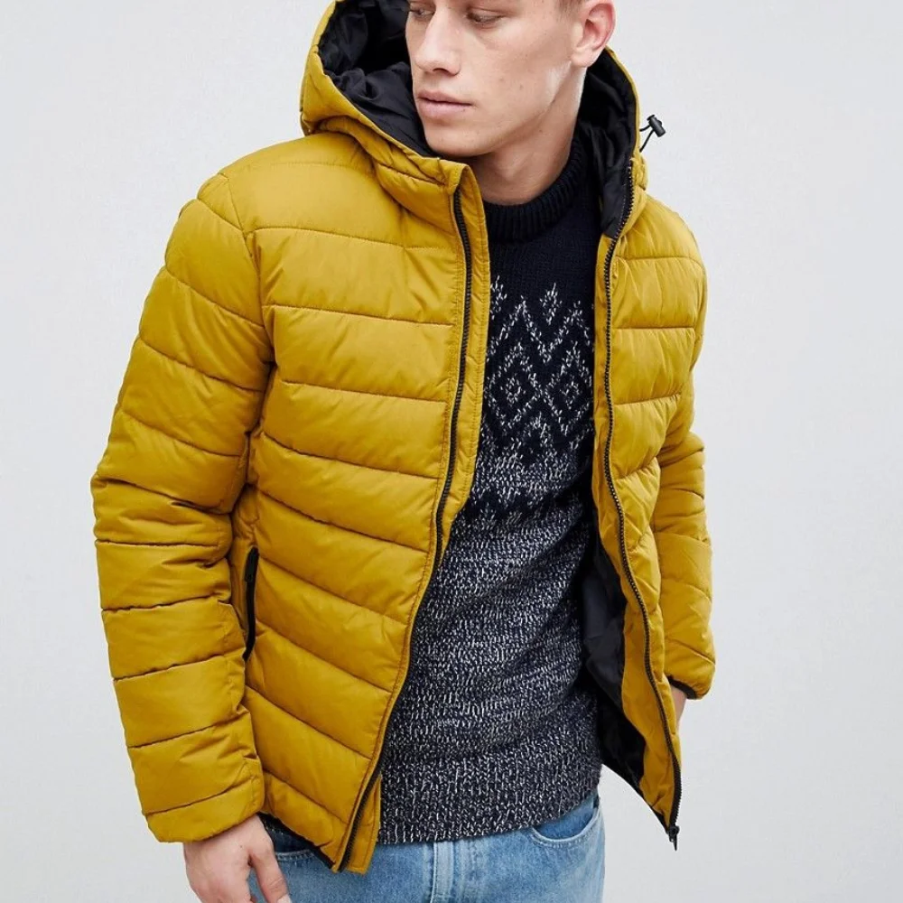Winter Men Hooded Cotton Padded Puffer Jacket Wholesale Plus Size Men Windproof Fashion Bubble Jacket
