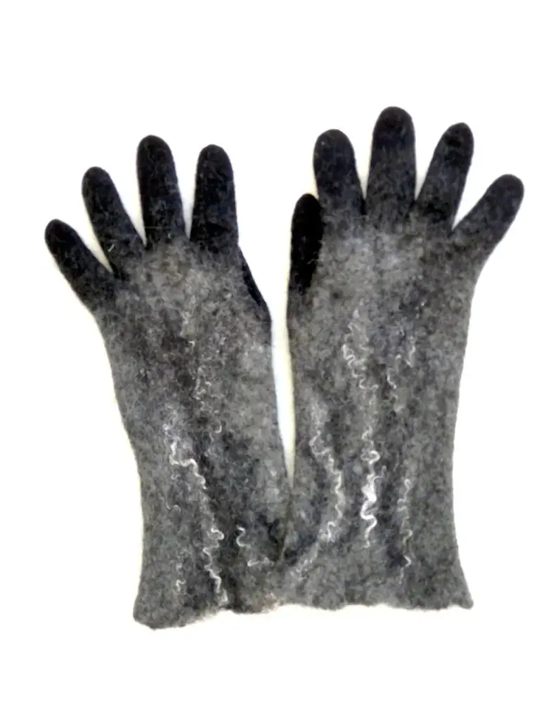 Перчатки из шерсти серые Валяные Варежки с пальцами влажные варежки гетры для рук мериноса черные аксессуары Подарки и оценки