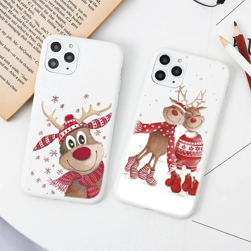 Christmas pattern design shockproof mobile phone cover cute 3d Soft TPU  phone case for iphone 13 pro max 12 mini