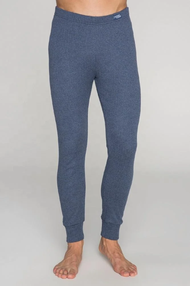 High Quality Turkish Soft Thermal Long Johns  Warm Underwear Trousers For Men BLUE
