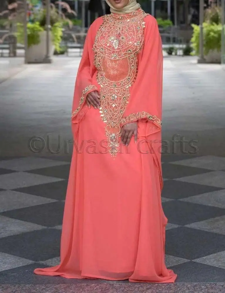 Specially Occasion Jalabiya Kaftan Dresses For Women Hand Beaded Work Moroccan Wedding Kaftans