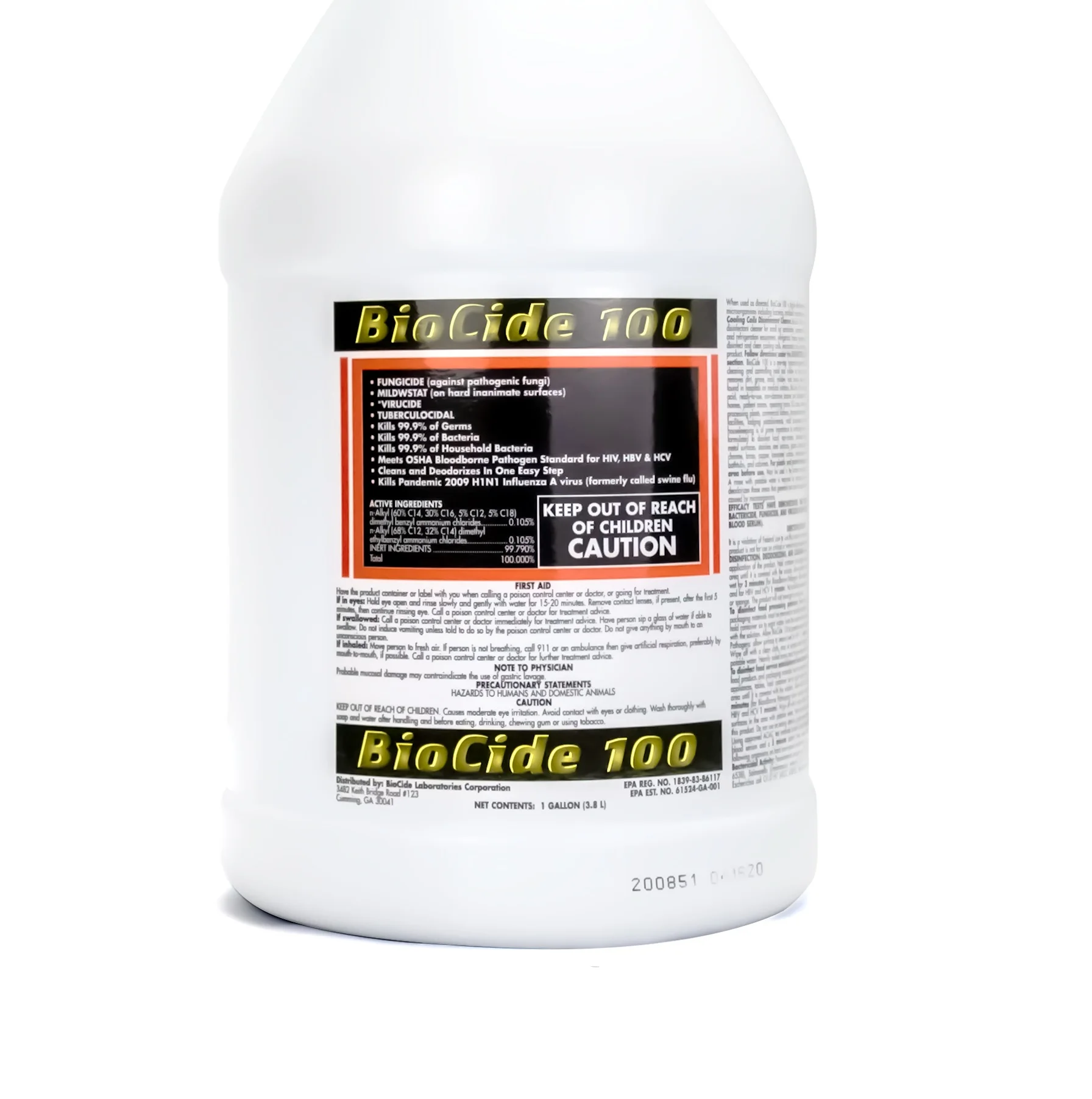 Biocide 100 Multi-Purpose Mold and Mildew Cleaning Spray DIY Mold, Mildew and Fungi Remover Eliminates Bacteria (1-Gallon)