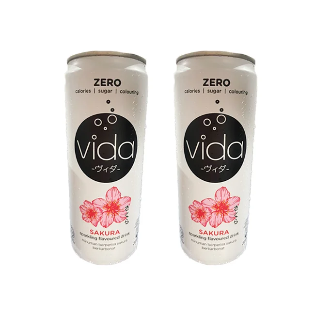 Новый продукт 2022 Сакура аромат цветущей вишни Vida Zero Sakura сверкающие напитки сода с японской