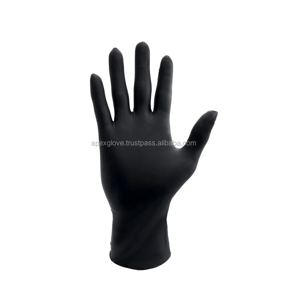Apex Gloves black colour powder free 3.0gram nitrile Malaysia