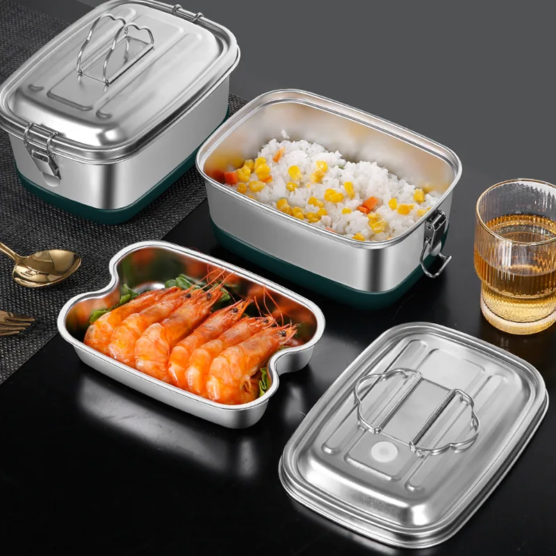2021 Amazon  Hot Selling Eco-friendly Stainless Steel Leakproof Bento Lunch Box With Lid Food Storage Container