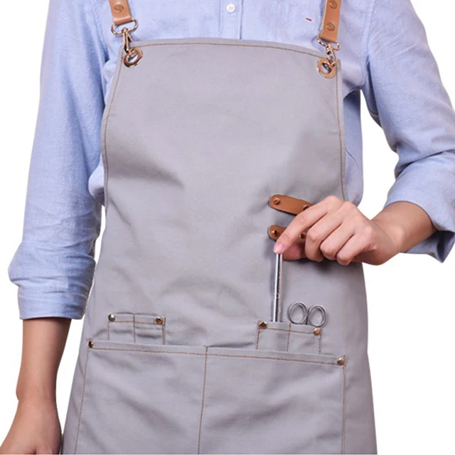 Коричневые кожаные ремни хлопковые комбинированные холщовые парикмахерские парки салонные фартуки