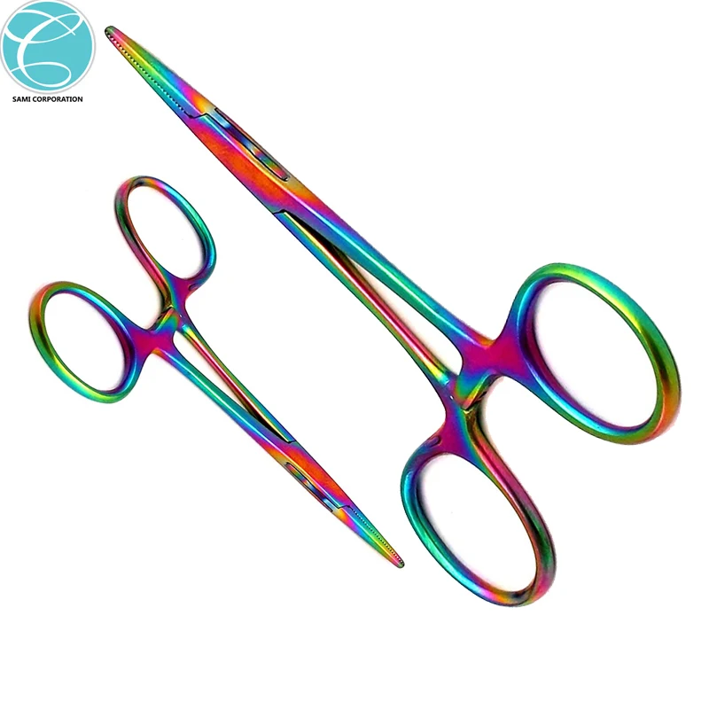 New surgical 2023 Multi Color Rainbow Crile Atery Hemostat Forceps 13cm Straight Stainless Steel General Surgery Forceps