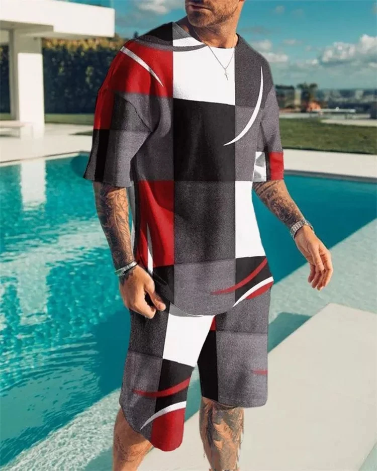 Высококачественный мужской летний спортивный костюм с длинными рукавами/спортивный пляжная одежда Короткие комплекты свитшот шортами