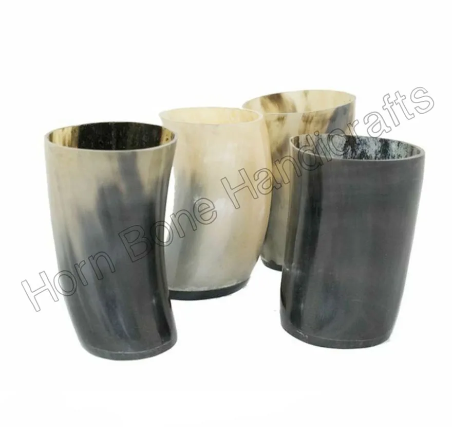 Factory Price Best Quality Natural Carved Horn Beer Mugs Authentic and Food Safe Natura Horn Wine Tankards at Lower Price Beer