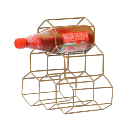 Home Decorative Wine Storage Rack Black & Gold Plated Or Beer Wire Bottle Stand.