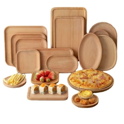 Customized Logo Wholesale Hotel Room Food Breakfast Tableware  Wooden Serving Tray