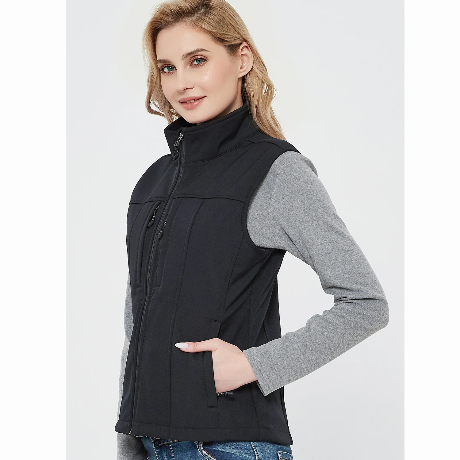  Женская куртка без рукавов Softshell Высокое качество полиэфирная ткань на молнии оптом продукт дешевая цена полностью OEM