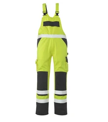 Wholesale  Poly cotton Yellow Black Reflective Tape Painter Bib Pant Mens Uniform Work Cargo Pant Workwear Overall