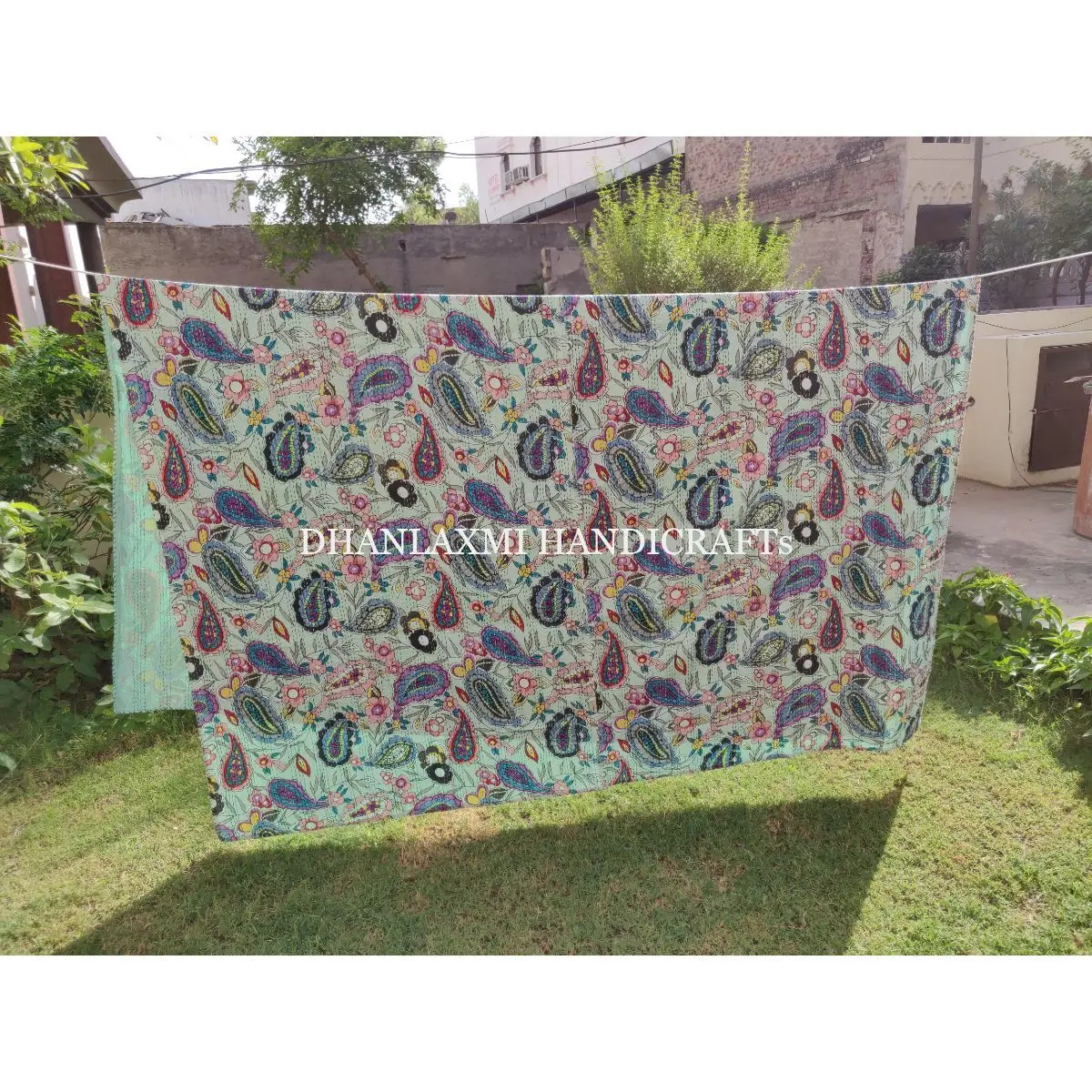 Индийское одеяло Kantha с цветочным принтом ручной работы красивое домашнее декоративное покрывало оптовая продажа из 100% хлопка