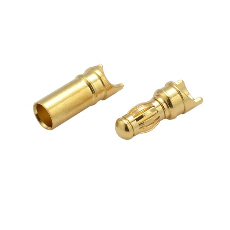 Проводной кабель светодиодный разъем медный латунный позолоченный штекер типа банан 2 мм 3,5 мм 4 мм 8 мм