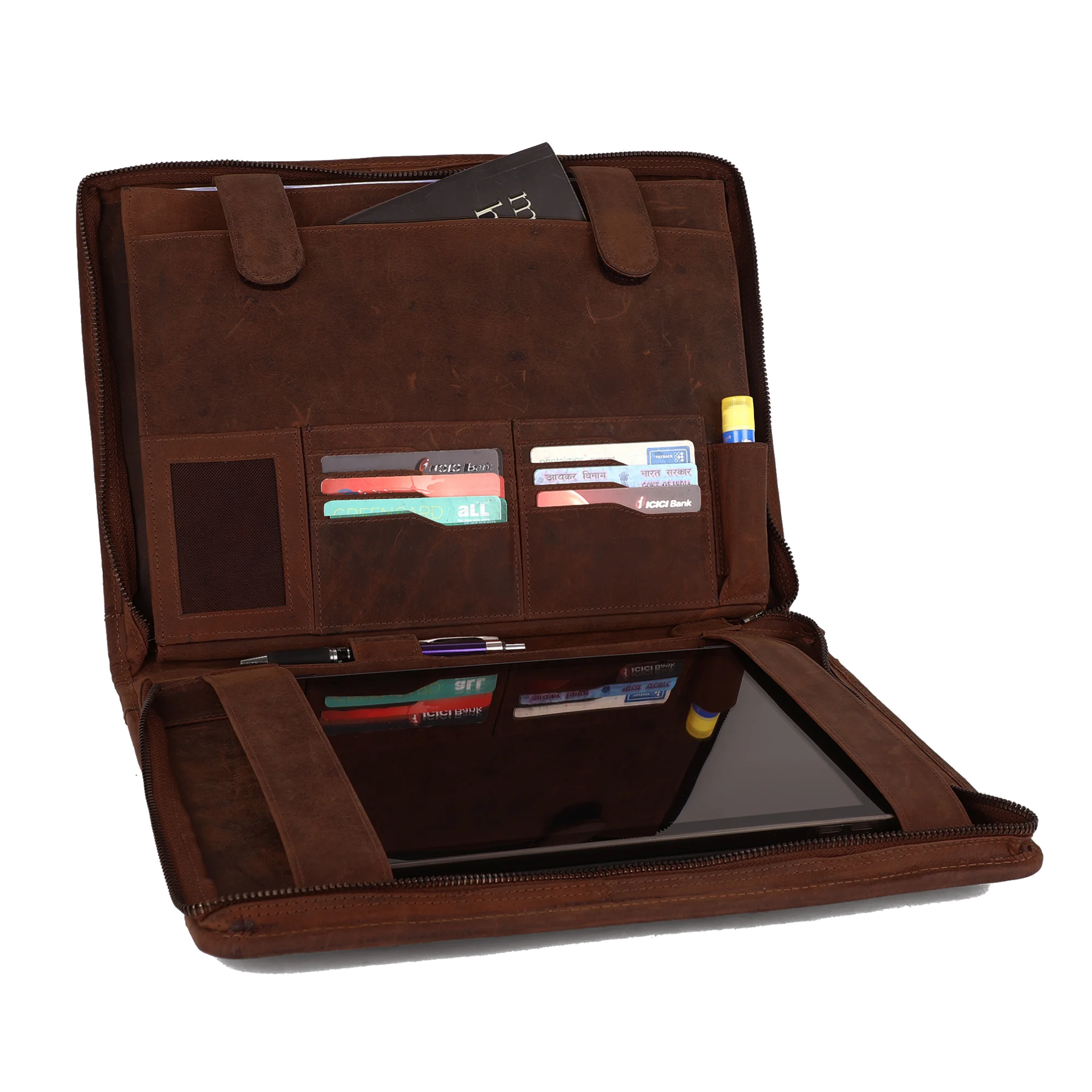 
Supreme Business Portfolio Professional Organizer Gift for Men & Women Durable Leather Padfolio Zippered Closure 