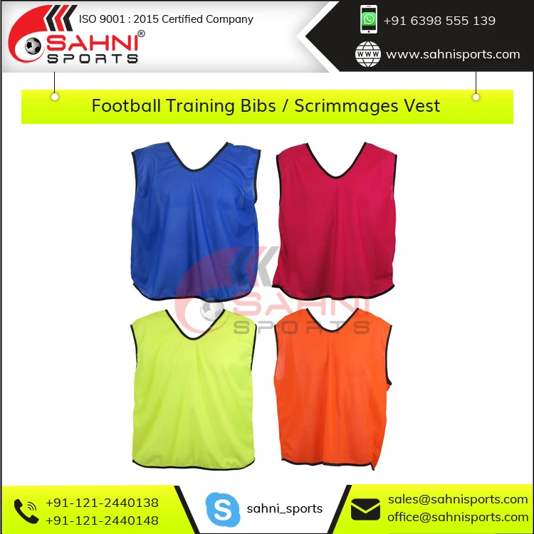 Дышащие Слюнявчики для футбольных тренировок из 100% полиэстера/жилет мяча доступны в форме V и U-образной формы