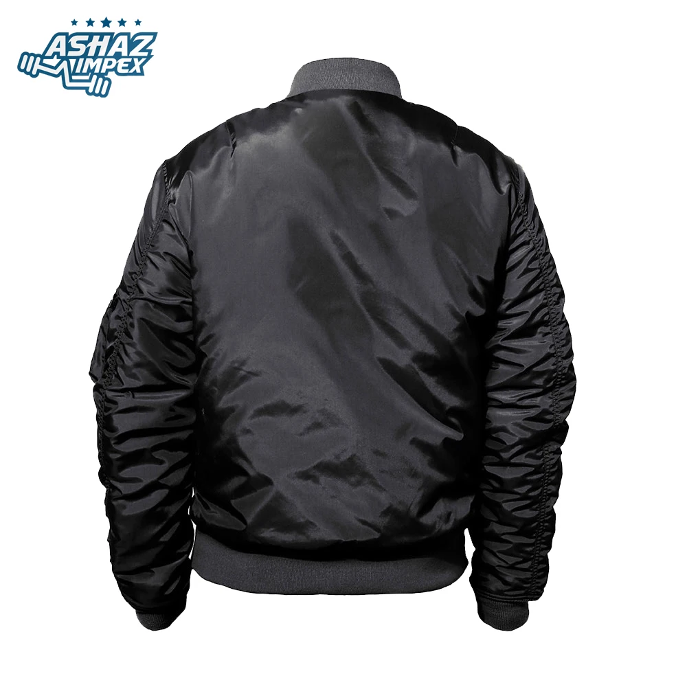 Лидер продаж 2021 оптовая продажа нейлоновая летная куртка-бомбер черные куртки-бомбер на заказ Ashaz Impex