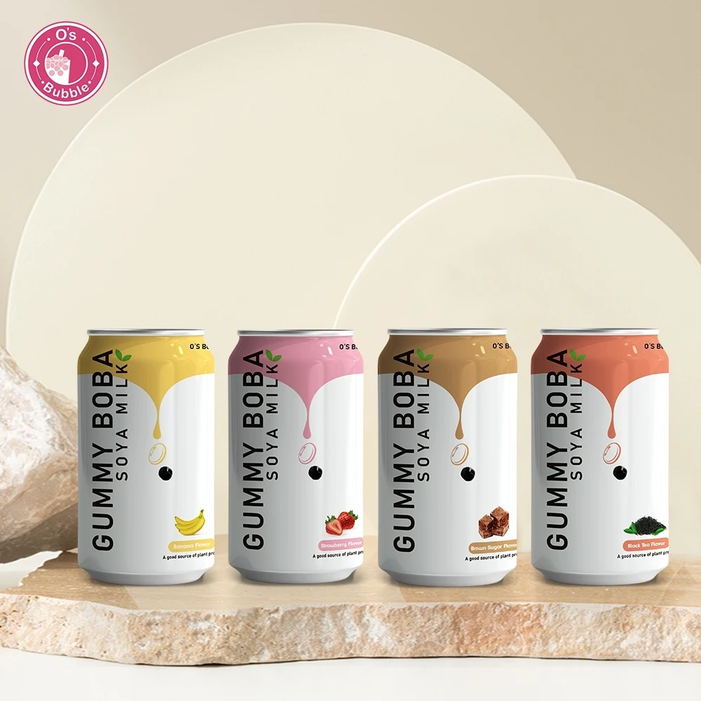 2022 New Plant-based bubble tea Gummy boba soya milk canned drink