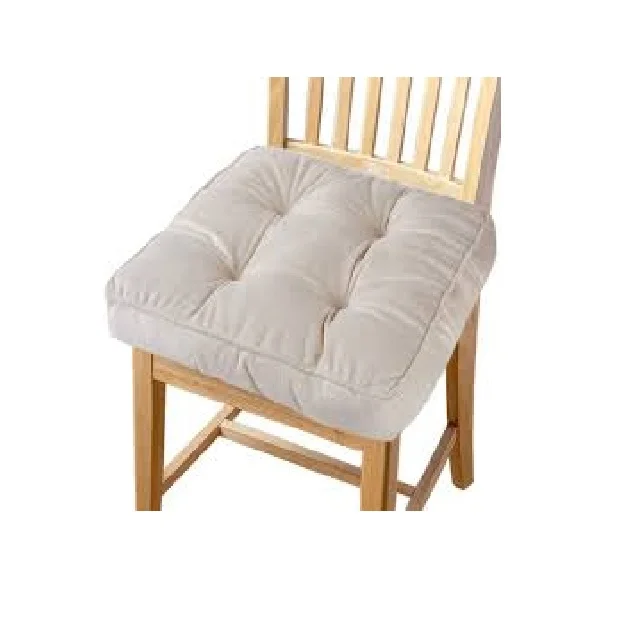 Square shaped grey color cotton chair pad cushion