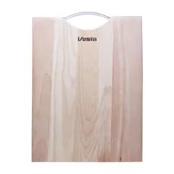 Rectangle 40x30Cm Beige Wooden Cutting Board with Handle Single Piece Package for Essential Kitchen Use and Baking