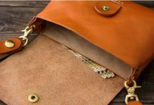 Fashion trend vintage style  buffalos leather ladies slings bags crossbody bags with stone work designer handmade ladies bags