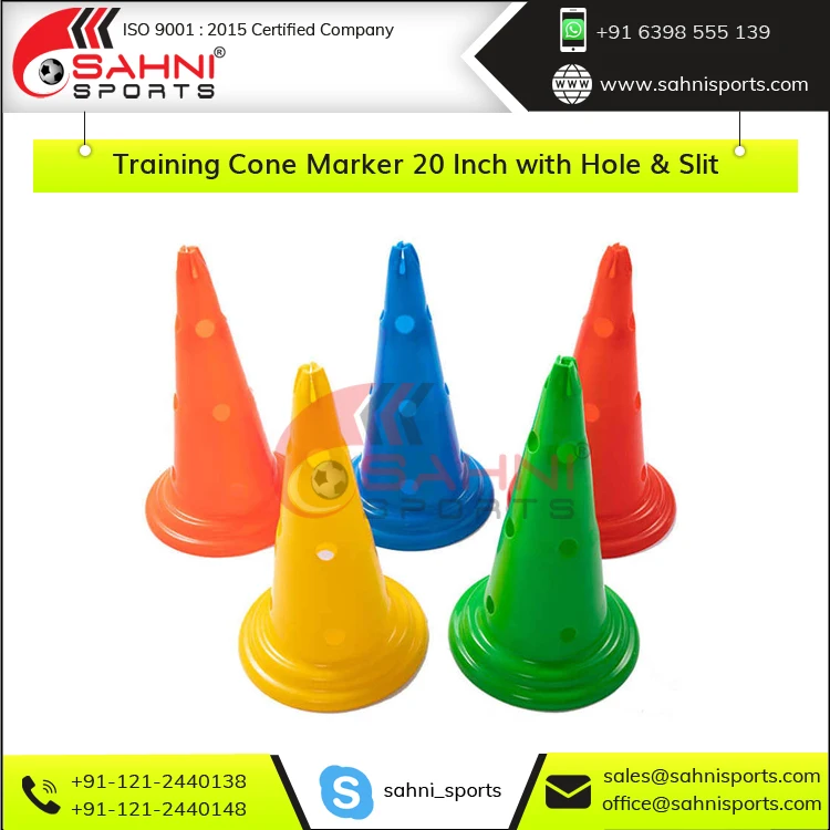 Wholesale 20 Inch Agility Cones High Quality PE Plastic Sports Equipment with Hole & Slit Best Price Training Cone Marker