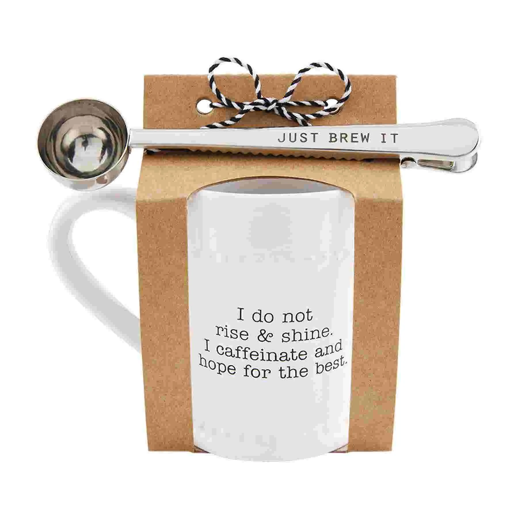 In Memory Coffee  Food Pyramid Coffee Rise and Shine Coffee Mug The two piece set comes with a ceramic mug
