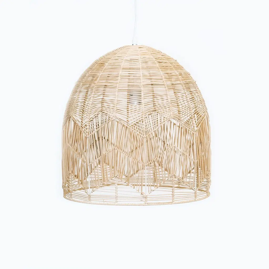 NATURAL RATTAN LACE PENDANT LIGHT