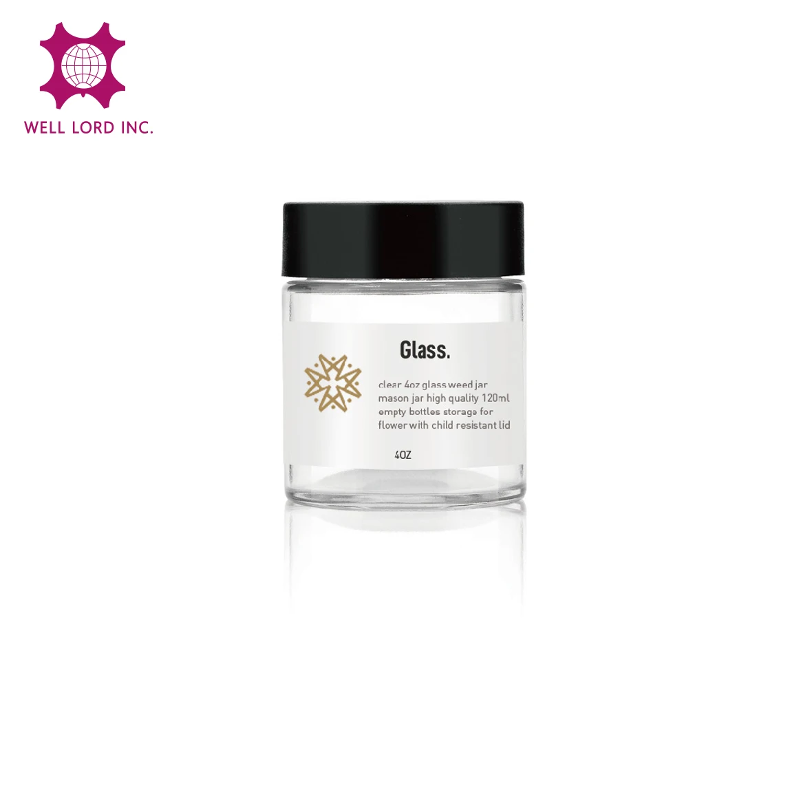 Customization label glass jar cylinder 180mL clear glass black screw cap honey jar glass