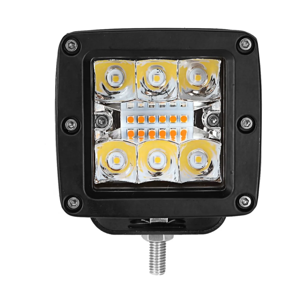 12V 24V 3 'дюймовый светодиодный свет работы Cube стручки Янтарный Белый мигающий светодиод дальнего света для Пикап 4x4 ATV UTV