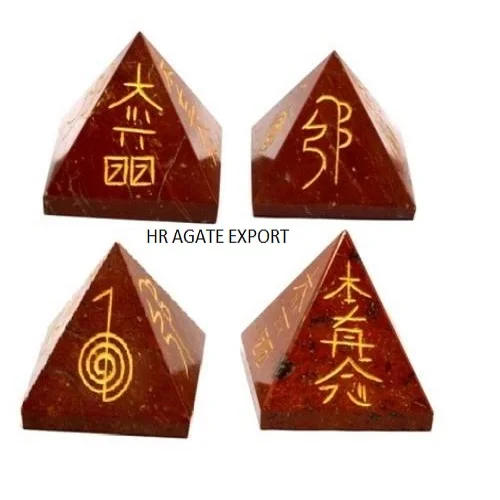 Agate Natural Stone Red Jasper Engraved Pyramid Wholesale Best Quality Reiki Pyramid Crystal Jasper