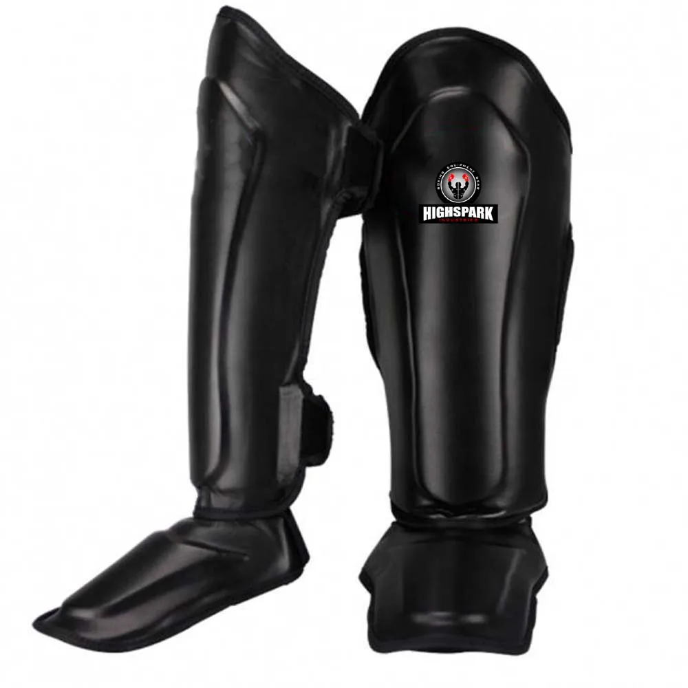 High quality Kickboxing muay thai Shin guards Pu /leather Custom made