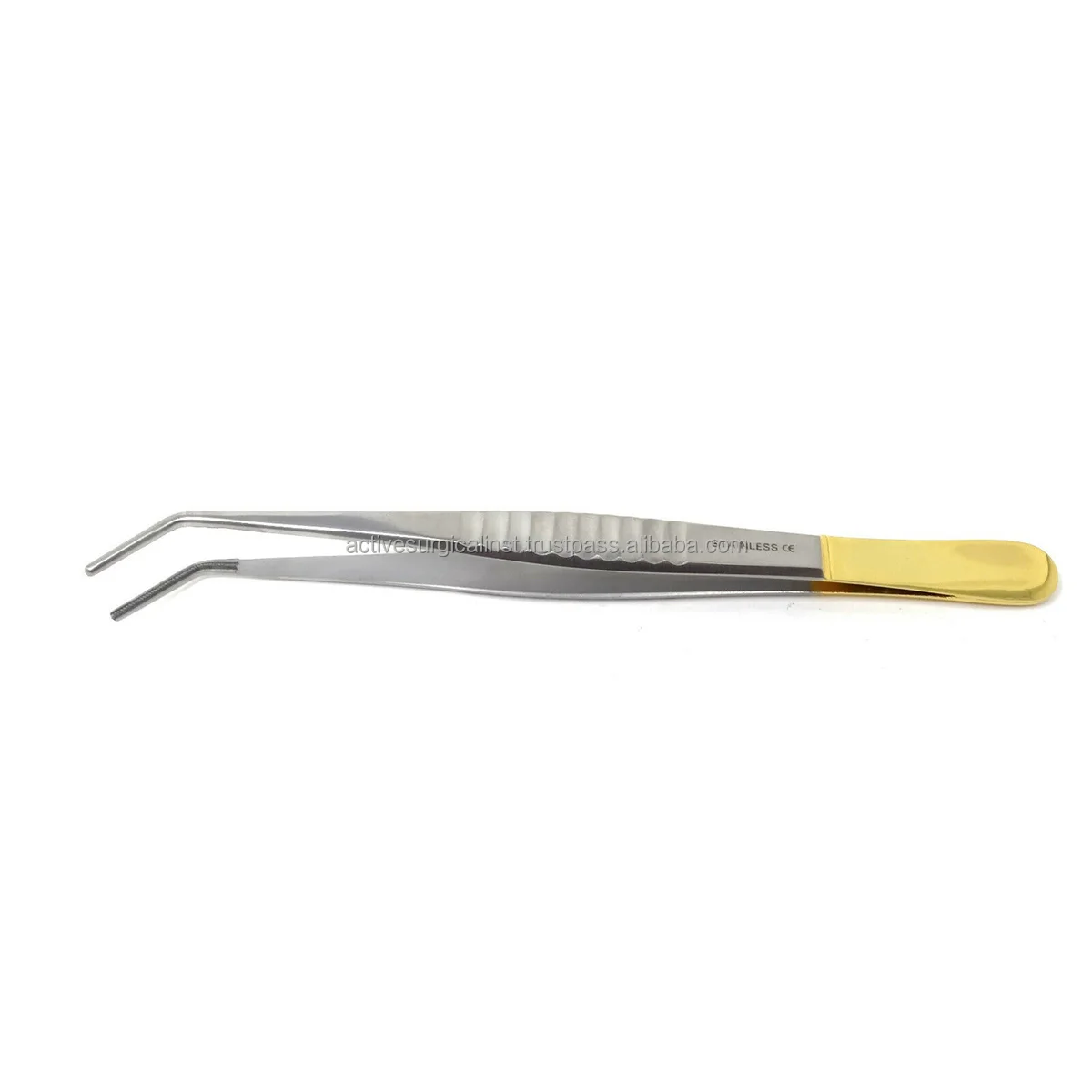 Prime DeBakey Forceps Atraumatic Artery Surgical Forceps Vascular Tissue Clamp Serrated Tip Gold Handle Surgical Instruments