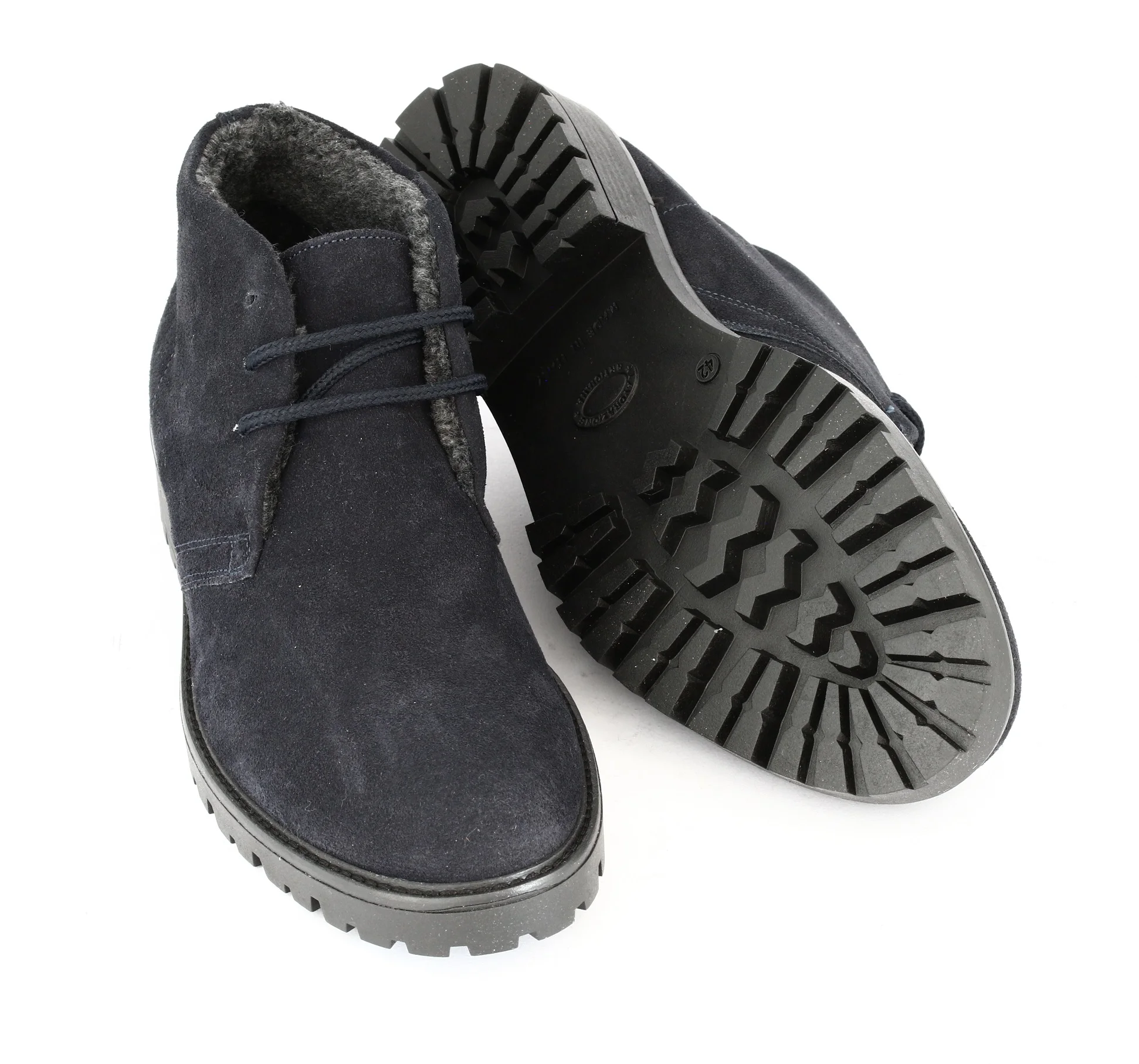 GENUINE LEATHER OR FAUX SUEDE ANKLE BOOTS WITH SYNTHETIC FUR LINING