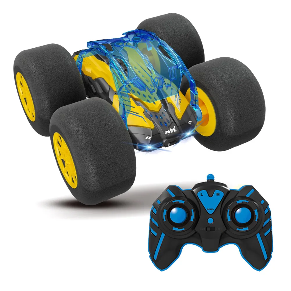 Children 2.4G Drift Stunt RC Car Sponge 360 Rotation Remote Control Double-Sided 4WD RC Stunt Car With Light