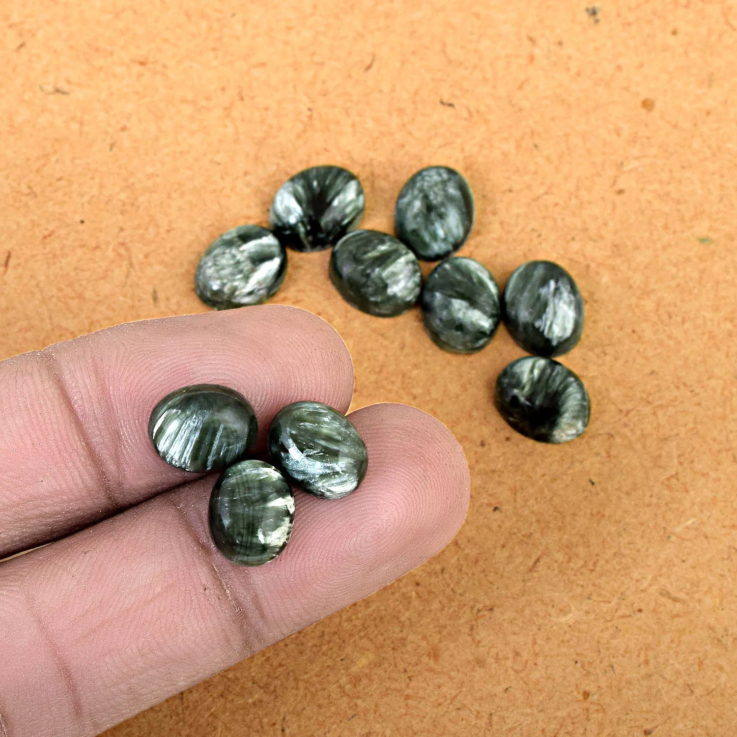 5X3 MM Real Seraphine Natural Stone Loose Cabochon Cutting Oval Shaped Loose Gemstone Fine Jewelry Making Accessories
