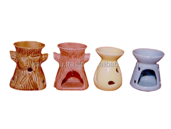 Eco Friendly Home Decorative Square ceramic incense oil burner Handmade Tea Light Oil Burner and Aroma Difuser