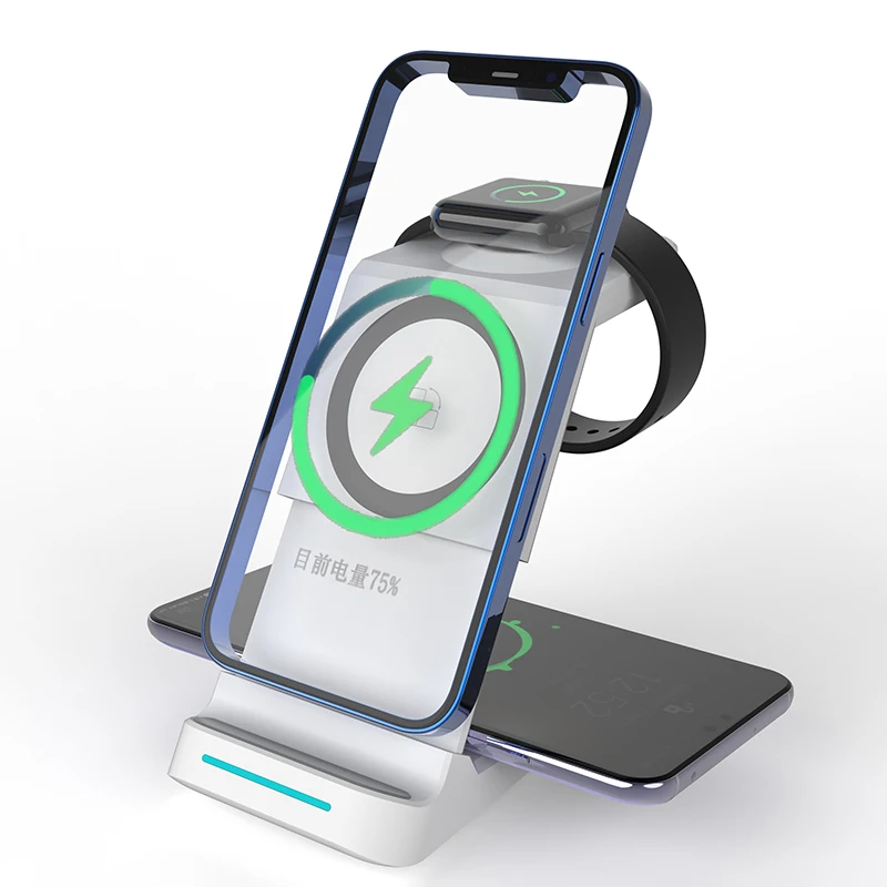 The New Design Adjustable Faster Automatic Charging Station Promotion charger wireless 3 in1