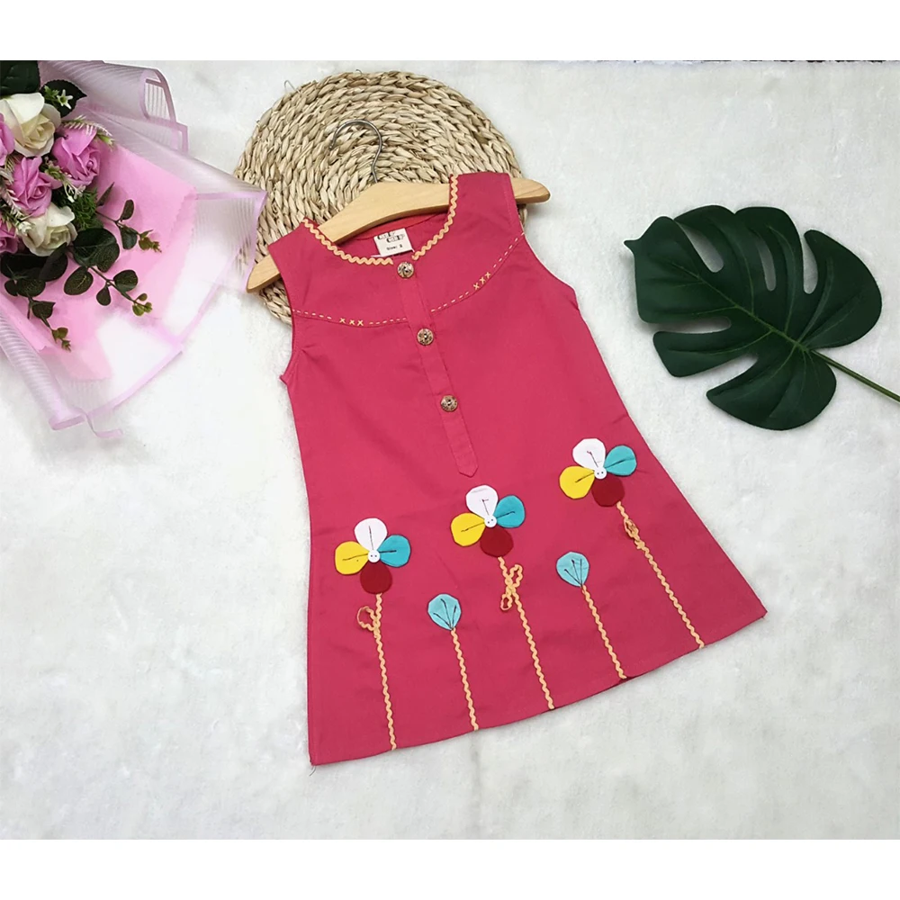 Made In Vietnam - Trending Design Toddler Dress Solid Color Party Frocks Big Skirt For Baby Girls