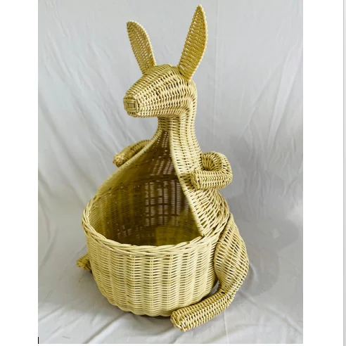 Высокое качество тканые милые животные формы ротанга ручной корзины для хранения для детей ротанга формы корзины белки