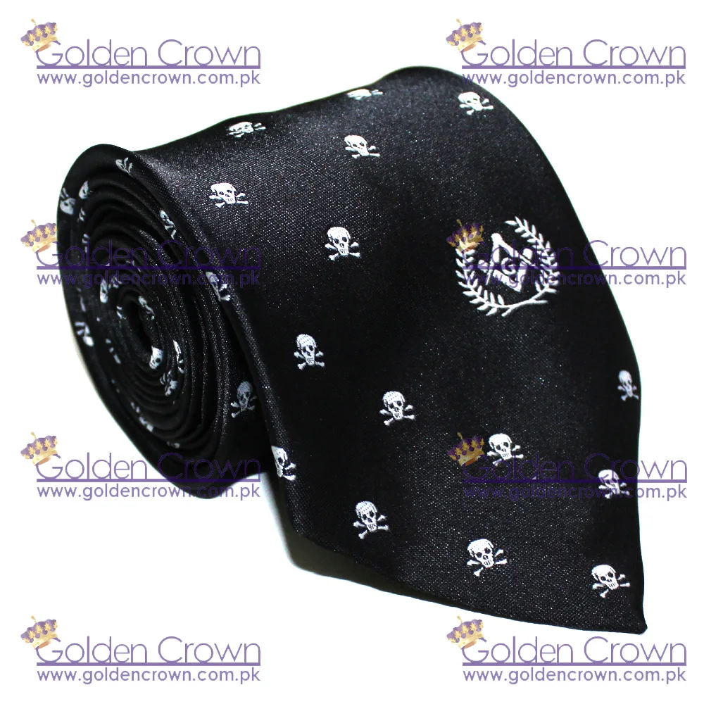 Масонская атрибутика Freemason галстук с черепом кость | Мужской Шелковый