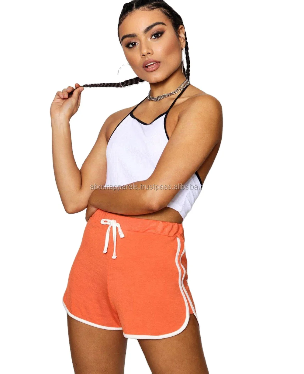 New fashionable cheap American flag hot Cotton Fleece Sweat Shorts wholesale, New Cat Contrast Trim Runner Cotton Short