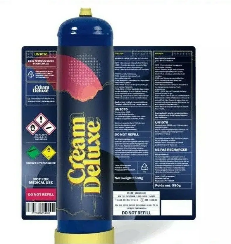 Nitrous Oxide Cream Deluxe 580 g Food Grade Smart Whip Cream Charger