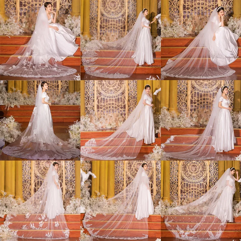 instant veils newest cathedral veil 3.6m long plus hair comb holiday party wedding bride veil for weeding Women