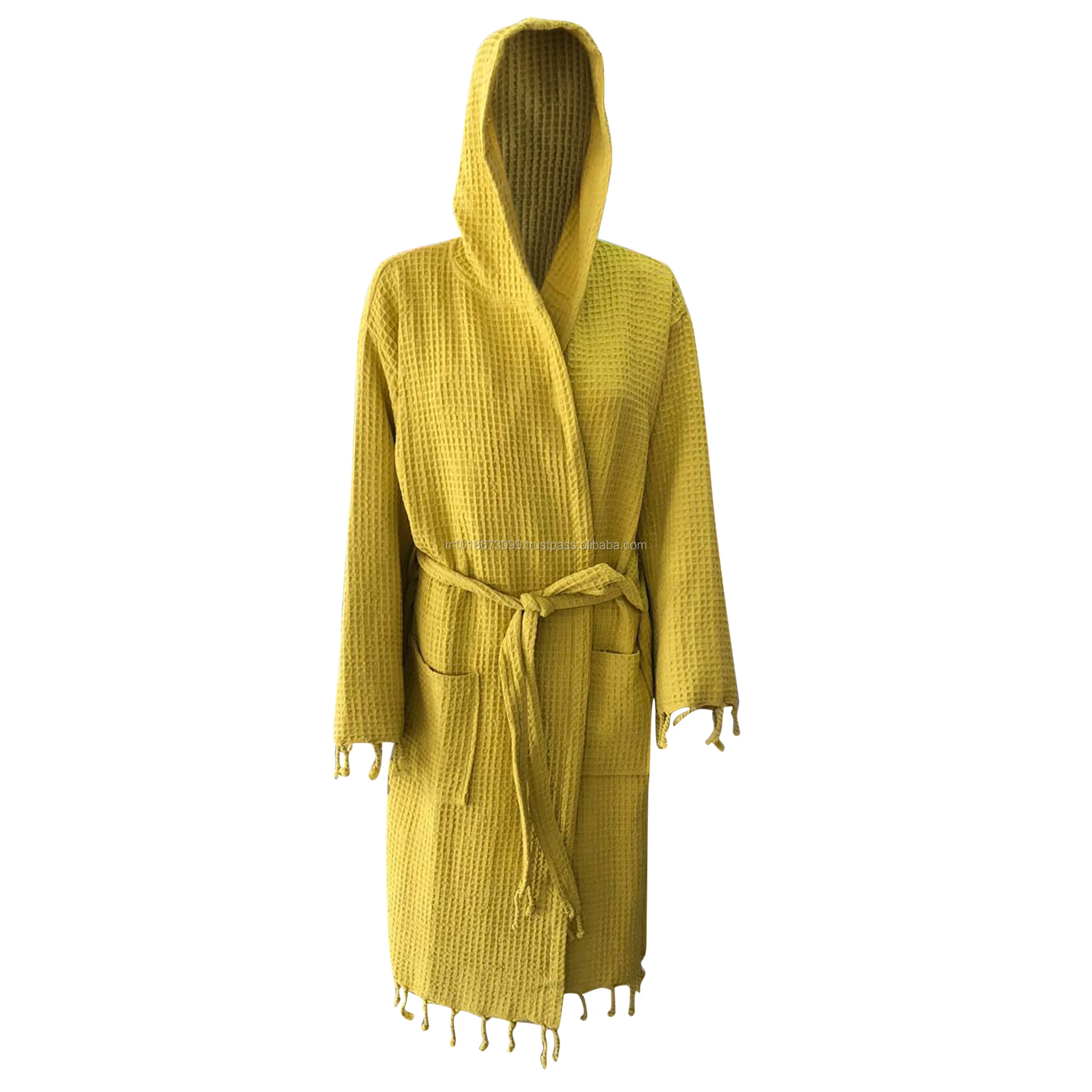 Womens and Mens Cotton Bathrobe Made in Turkey Breathable fabric light weight best seller, Turkish Robes waffle