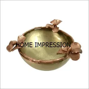 pomegranate design fancy metal & glass bowl