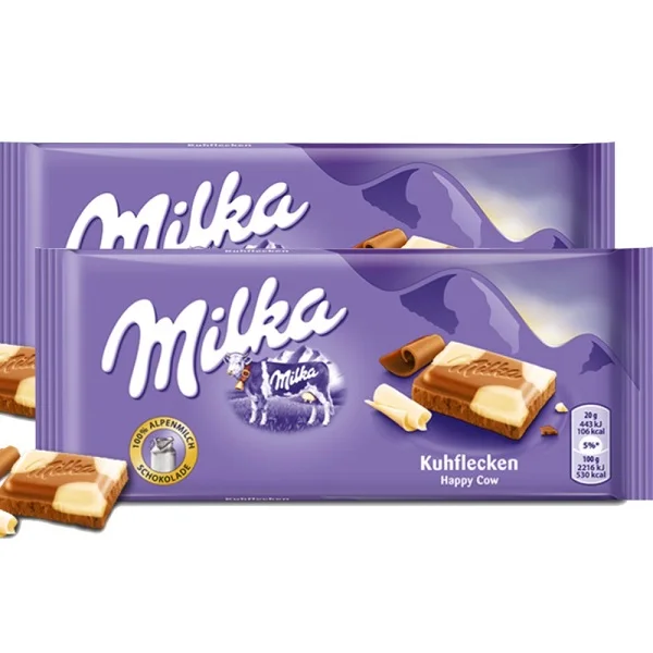 Недорогой шоколадный десерт Milka Альпийский молочный шоколад 100 г