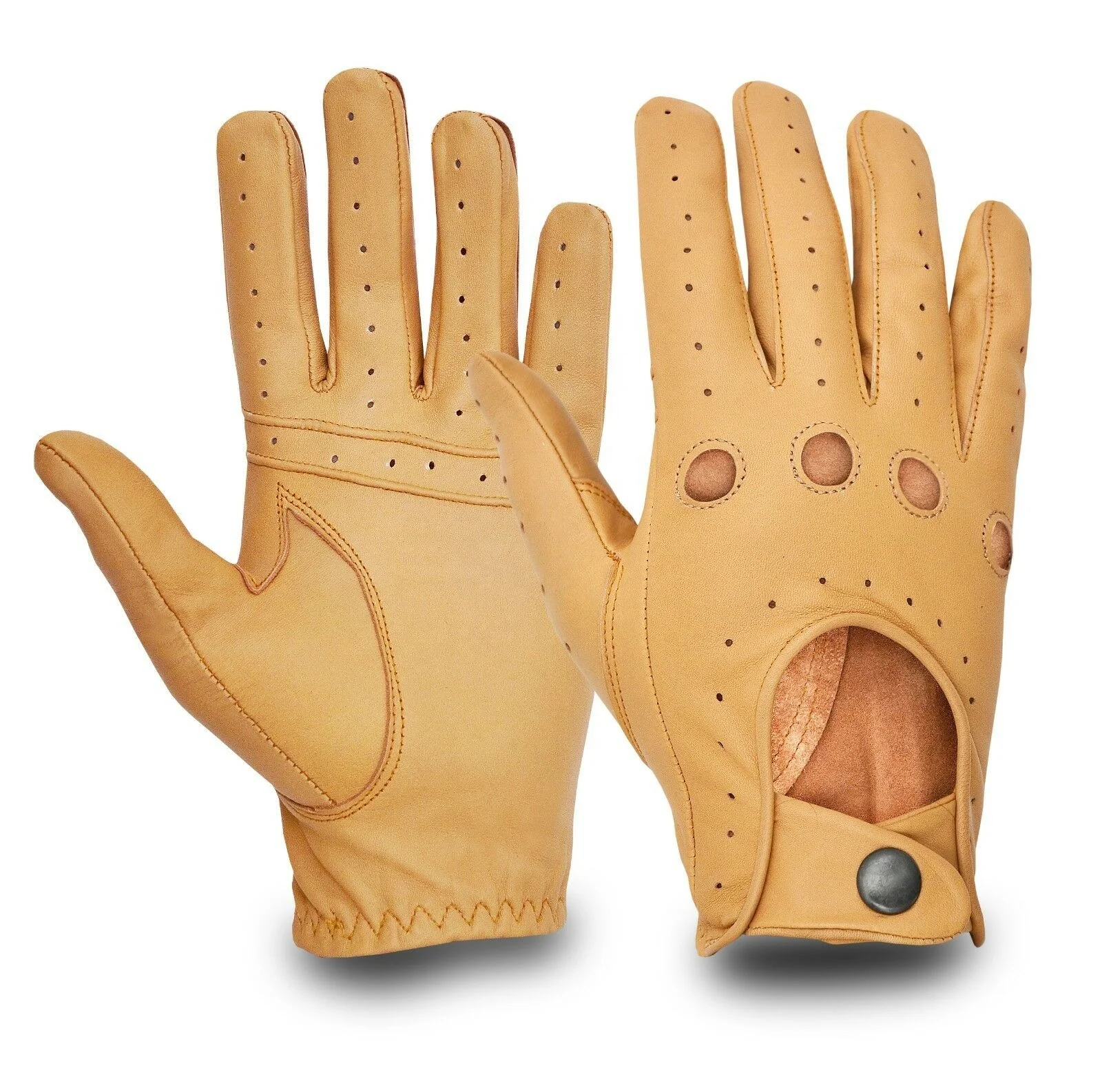 
MENS FASHION DRIVING GLOVES FULL FINGER GENUINE LEATHER GLOVE CHAUFFEUR 