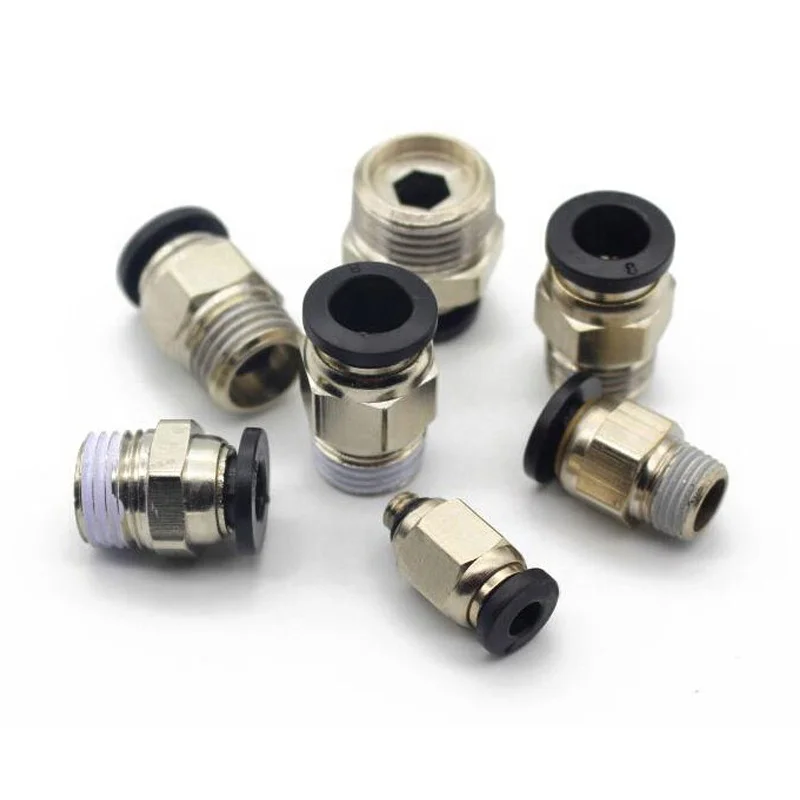 Пневматический быстросъемный соединитель ПК фитинги быстрого соединения пневматический PC4-M5 PC4-01 Латунь Прямой резьбой гидравлических фитингов